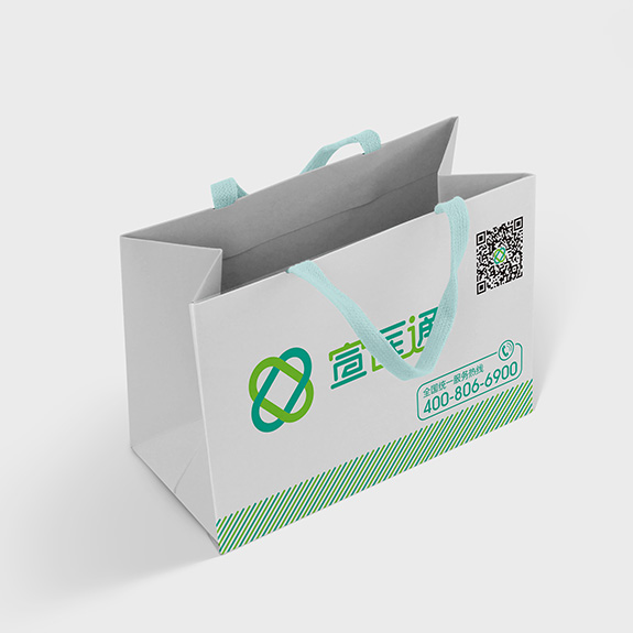 宣医通白色产品手提袋设计 泰州医药城宣医通白色产品手提袋设计
